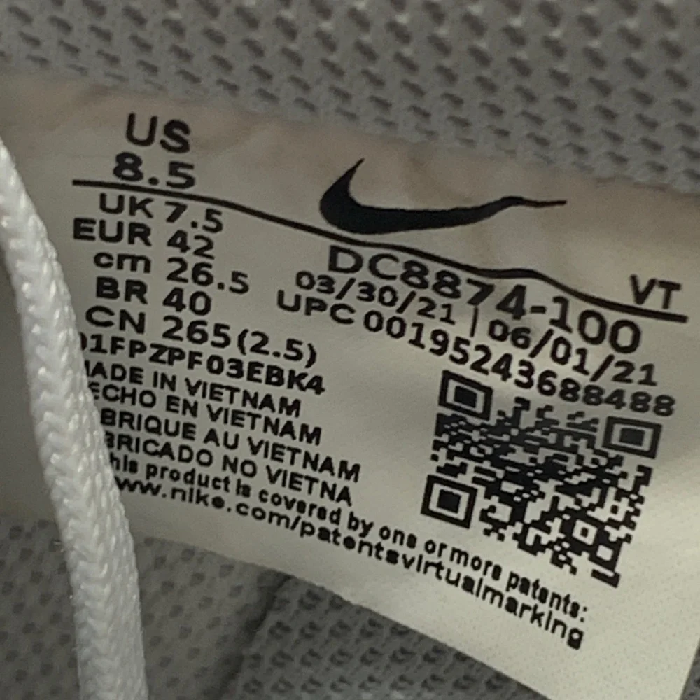Nike Air Force 1 '07 LV8 White Multi Color Swoosh‎ Shoes DC8874-100 Men’s Sz 8.5